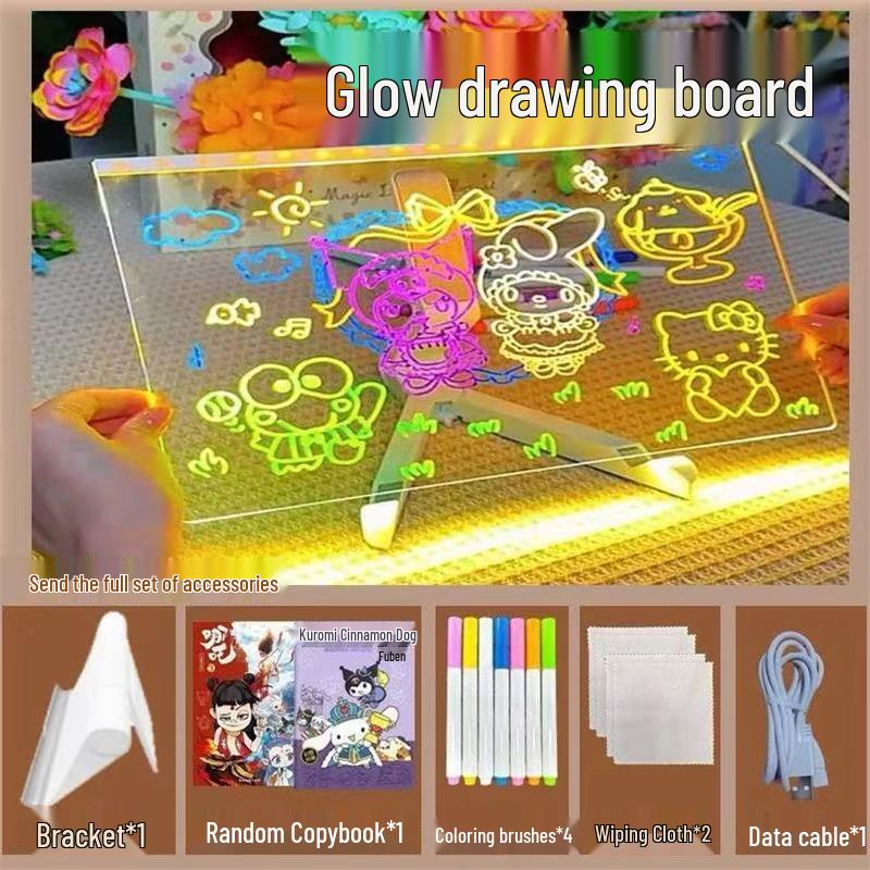 Erasable Light-Up Drawing and Writing Board for Kids Ages 6-12