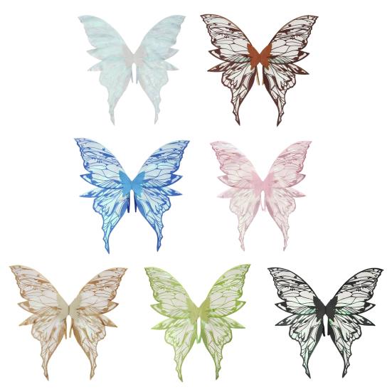 Fairy Wings for Adults And Girls Butterfly Fairy Costume Set with Floral Garland Wand Elf Ears Gradient Organza Butterfly Wings