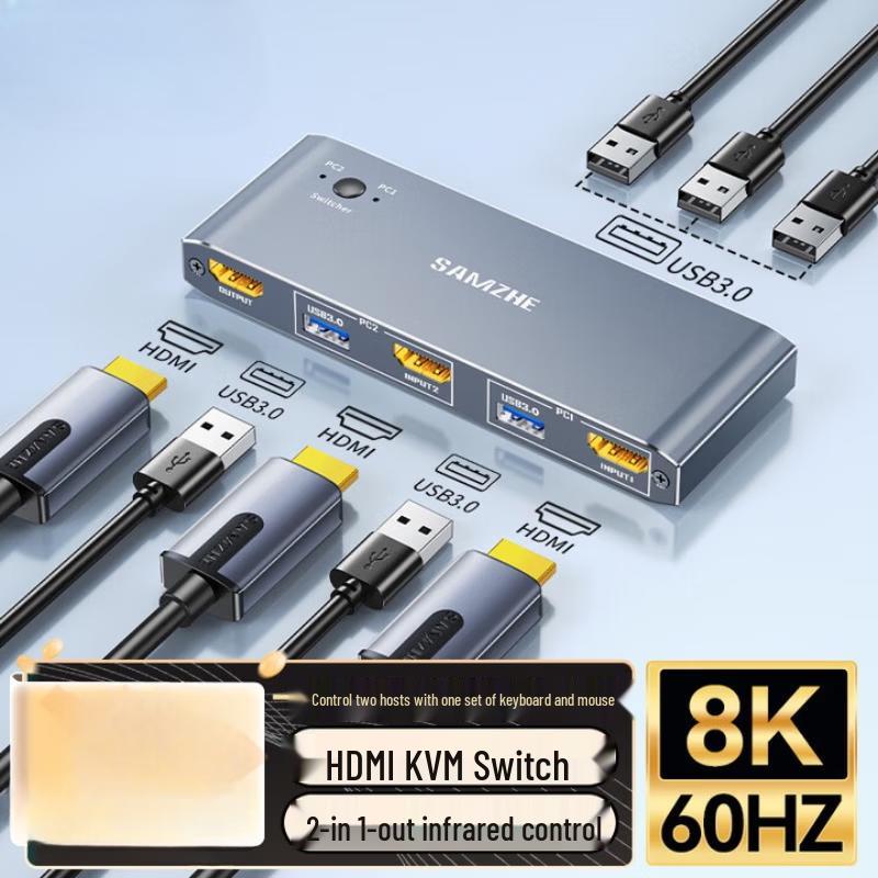 

KVM-переключатель LLHY KVM-82, 4 порта HDMI, 1 выход