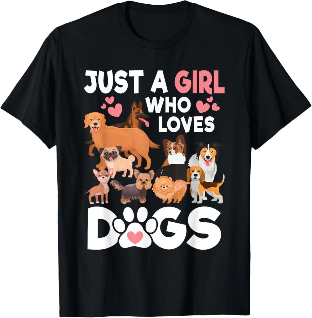Just A Girl Who Loves Dogs Cute Dog Lover Unisex T-Shirt