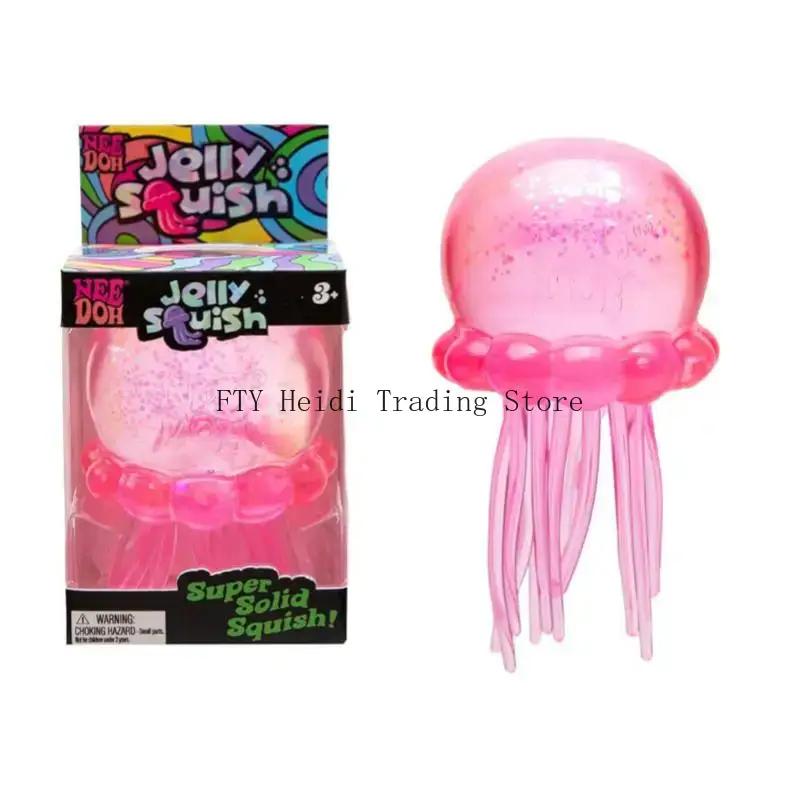 Needoh Fuzz Ball Jellyfish Squishy Series Various Colors Cute Jellyfish Modeling Stress Relief Relax Fun Toy Gift