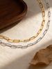 18K Gold Plated Paper Clip Chain Statement Necklace, Minimalist Link Chain Necklaces for Women Waterproof Jewelry Gift
