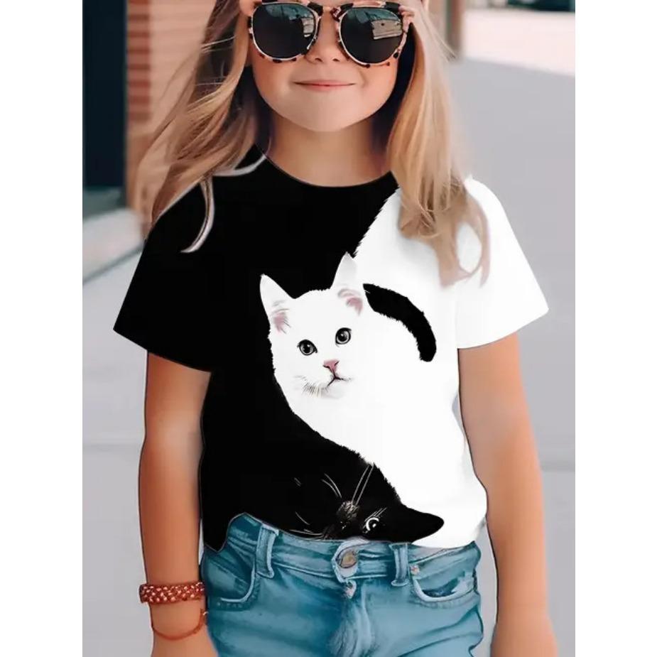Kids T-shirt Fashionable and High Quality Love Owl Animal Pattern Children's Women's Short Sleeved T-shirts