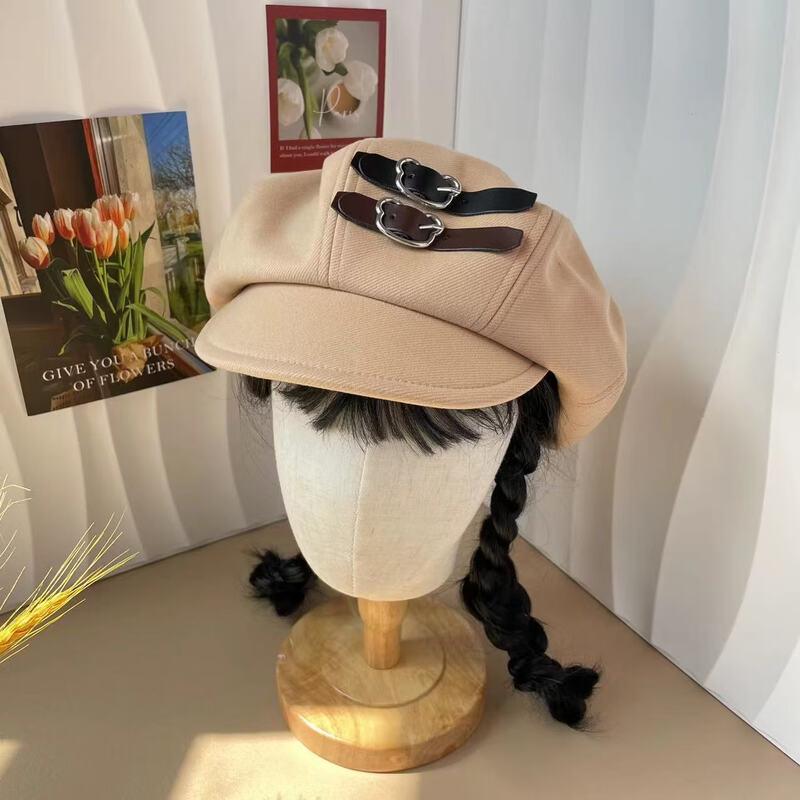 Детская ретро беретка на пуговице