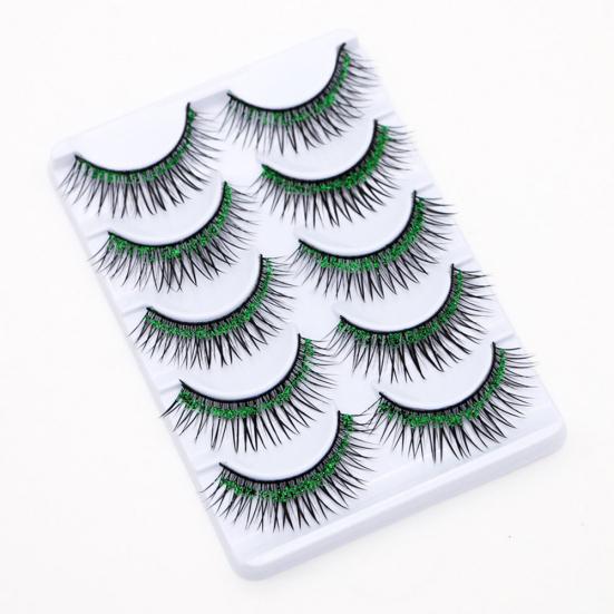 5/7/8/10/20 Pairs Shiny 3D Colorful Long Thick Glitter Artificial Eyelashes