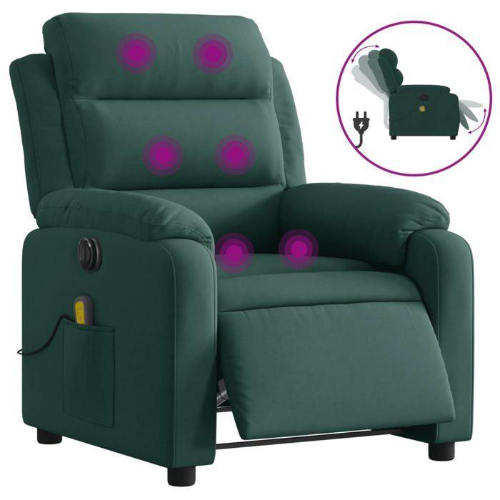 VidaXL Fauteuil Inclinable de Massage Électrique, Chaise de Relaxation avec Dossier et Repose-pied Réglables, Siège de Salon 3205083