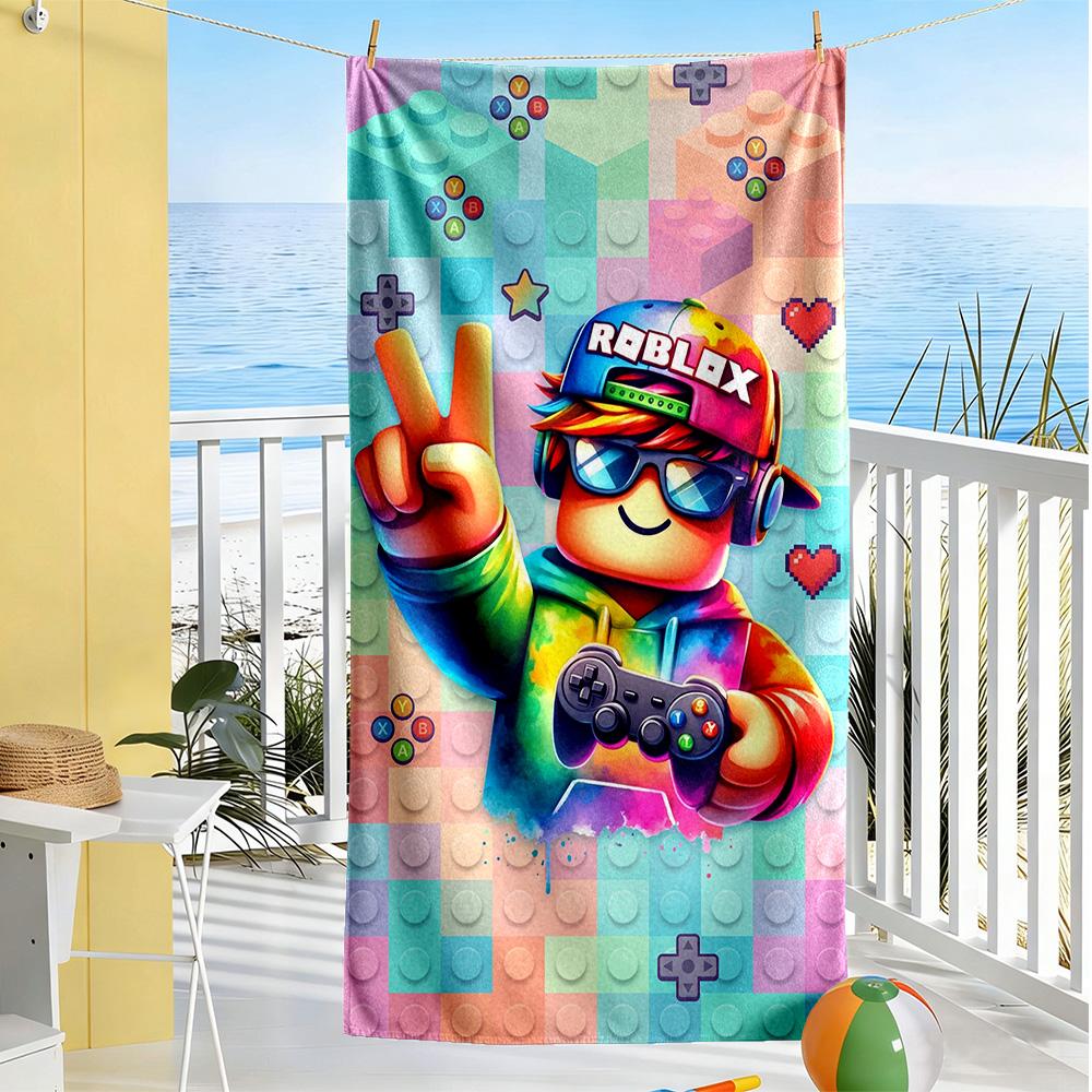 Roblox Beach Towel Super Soft Microfiber Quickdry Fabric Comfortable Lightweight Suitable for Sports, Travel, Swimming, Yoga, Bathroom, Beach, And Poo