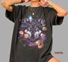 Wolf Galaxy Tshirt Cosmic Space Wolf Print Unisex Cotton Tee Summer Unisex Loose And Breathable Cotton Tshirt Top