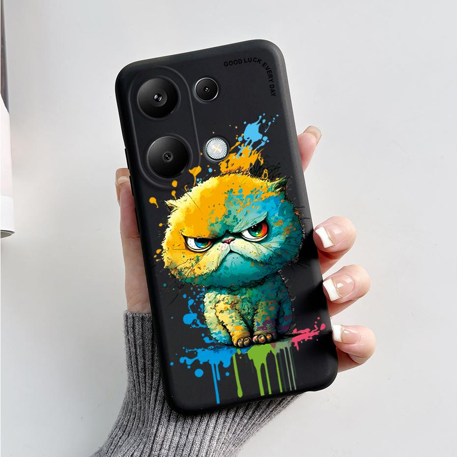 For Xiaomi Poco M6 Pro Case Soft Silicone Cute Cat Panda Shockproof Cover for Poco M6 Pro 4G TPU Coque Funda Shell M6Pro 6.67''