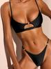 1011 New Popular Nylon Solid Color Bikini Suit Low Waist Lace-up European and American Fashion Bi