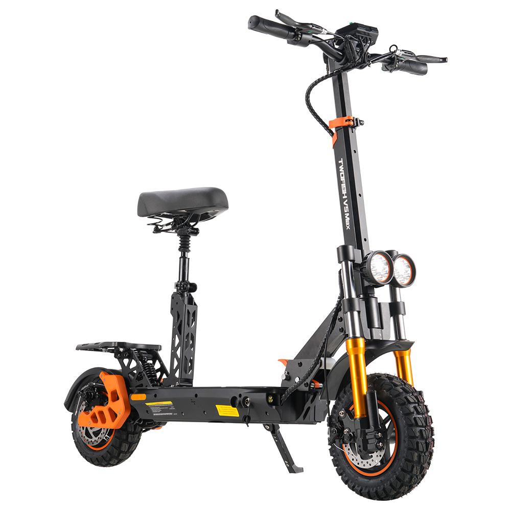 TWOFISH V5 MAX Electric Scooter with Seat, 800W Motor, 48V 18Ah Battery, Front 11 Inch & Rear 10 Inch Tires