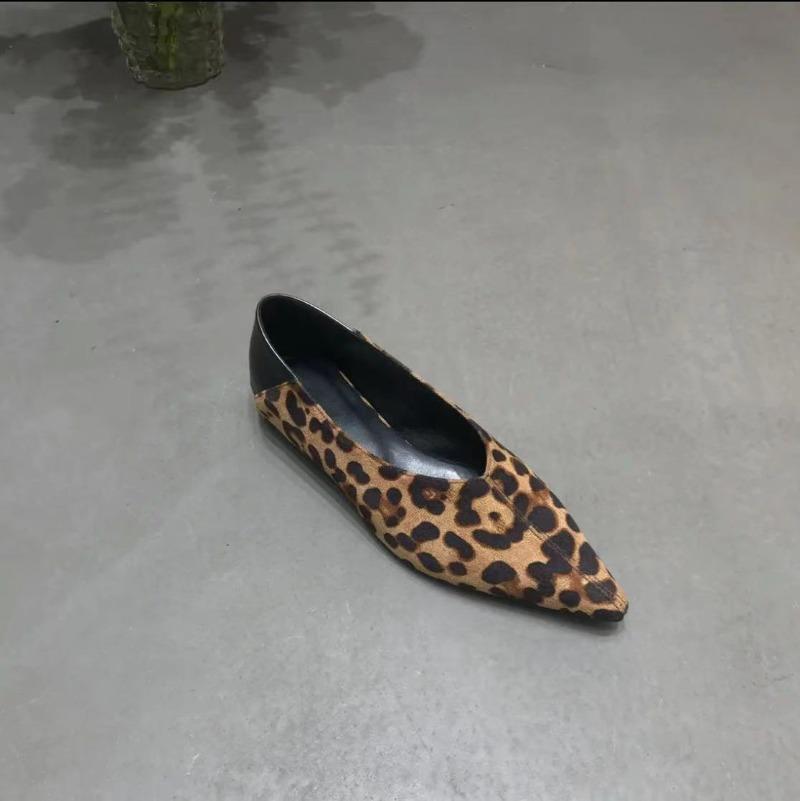 Pointed Toe Flats Woman Shoes 2024 Trend Shallow Elegant Designer Shoes Autumn New Dress Cozy Shoes Mature Lady Mujer Zapatos
