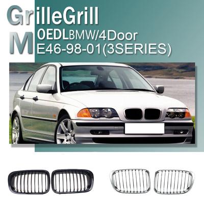 Rejilla Delantera de Riñón Rejilla de Admisión de Aire de Carreras Apta Para BMW Serie 3 E46 325i 330i 323i 4 Puertas 1998 1999 2000 2001 Coche