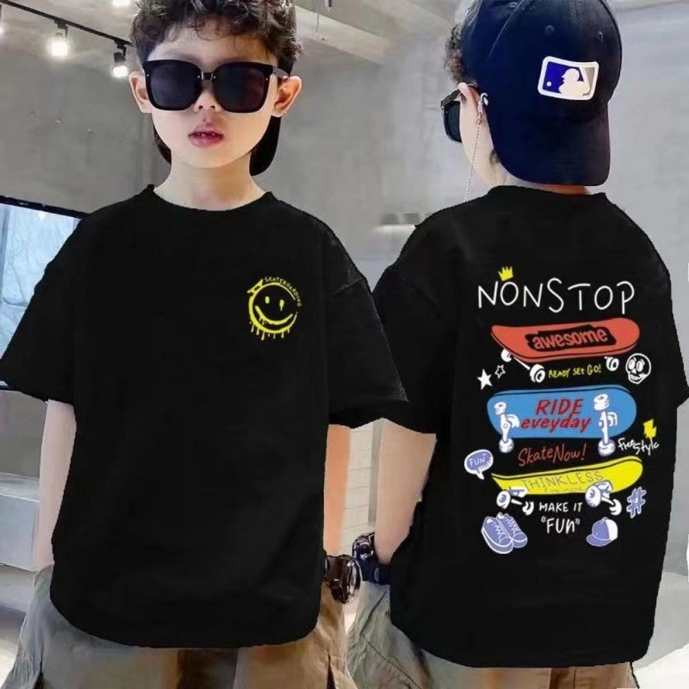 Boys' shirts, children's tops, boys' short sleeved t-shirts