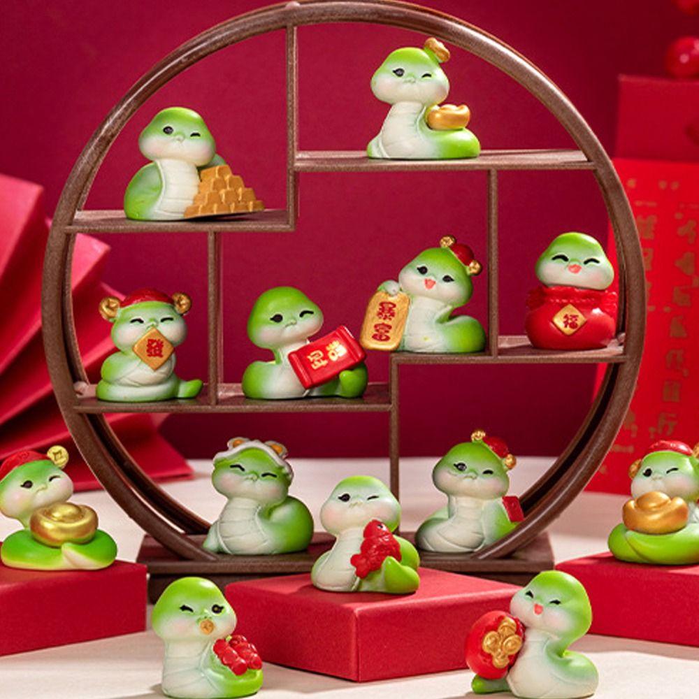 Cute New Year Snake Figurine Zodiac Snake 2025 Snake Year Mascot  Home Office Accessories