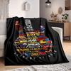 1pc Kiss Band Guitar Flannel Blanket [Cozy Throw Blanket] For Sofa, Bed, Travel, Camping, Livingroom, Office, Couch, Chair, And Bed