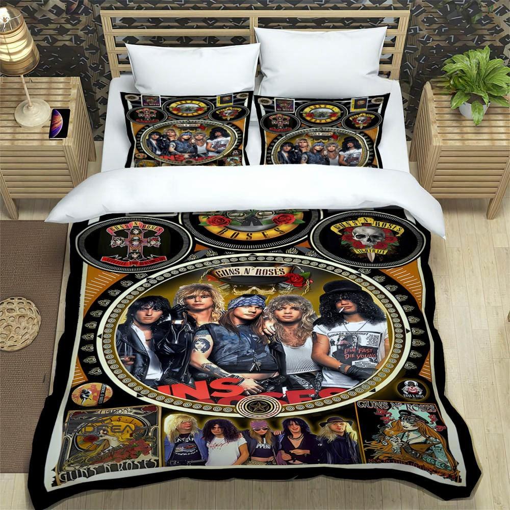 Rock Band Guns N Roses Luxury Bedding Set Duvet Cover Comforter Exquisite Bed Supplies Birthday Gift