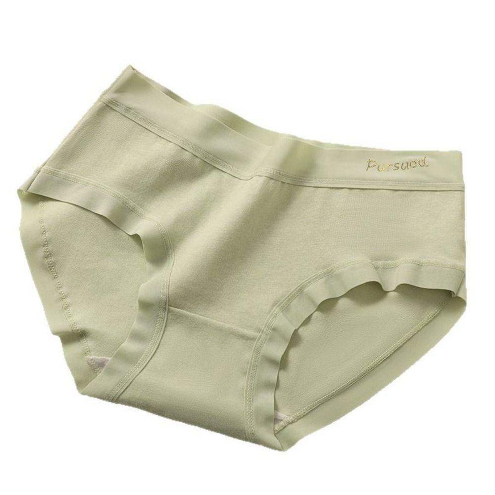 5pcs Solid Color Mid Waist Panties Underwear Women's Underpants Comfortable Seamless Briefs  Girl