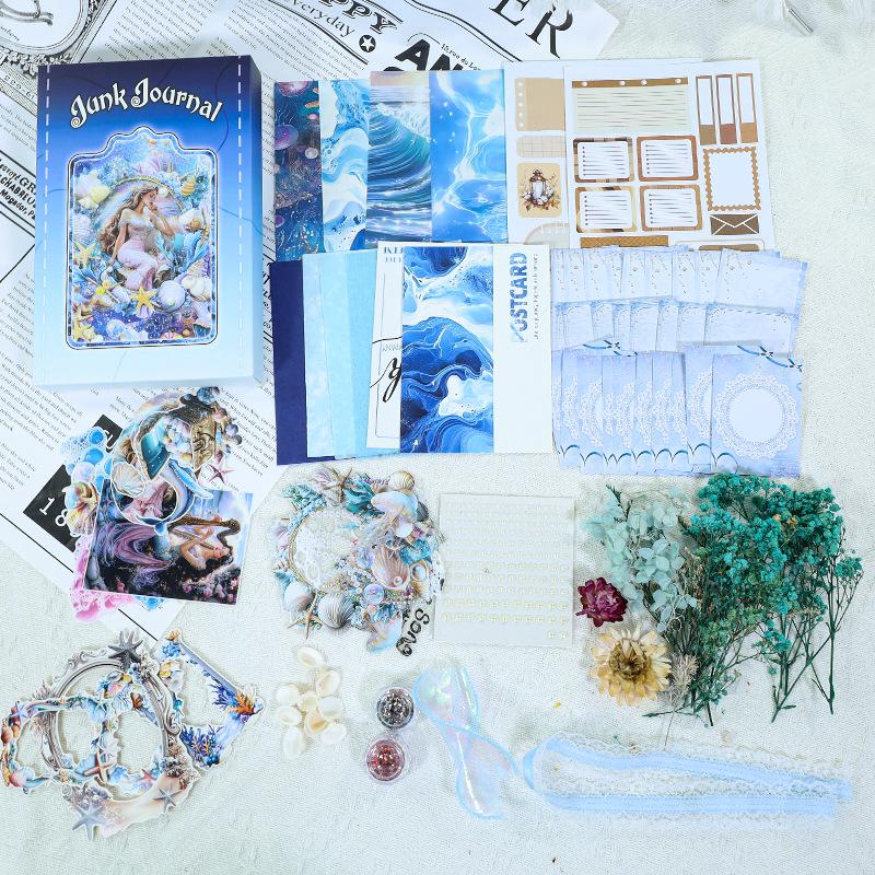 Retro Art Sticker Set: Dried Flower Journal Paper with Creative Cross-Border Designs