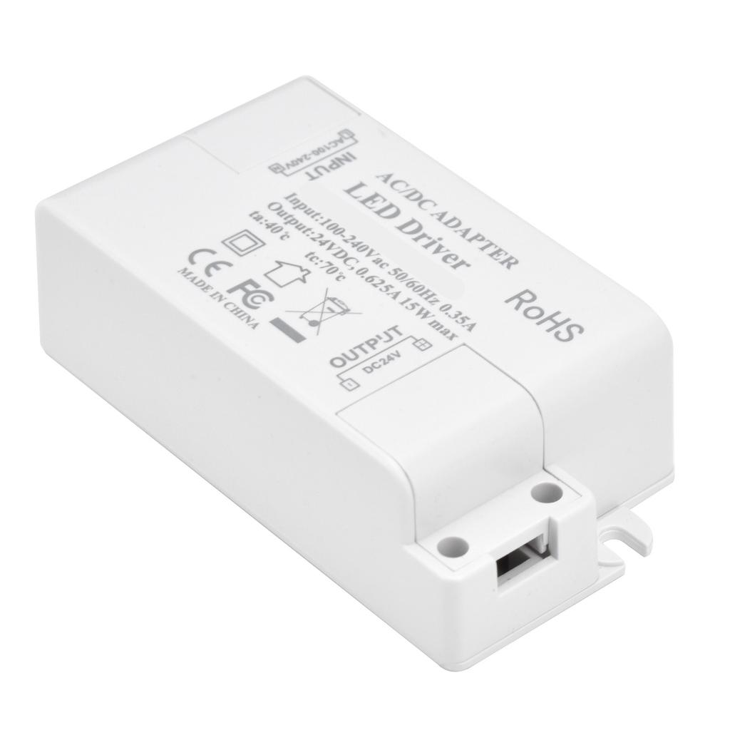 LED-driver DC24V 0,625A 15W DIY-lampe Lavspent LED-drivertransformator AC 100‑240V