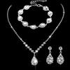 Bright Diamond Zircon Water Drop Necklace Earrings Wedding Jewelry, Shooting Jewelry Set