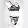 Sexy Perspective Lingerie Lace Bra Bikini Pajamas Underwear Three-point Split Bra Briefs Set