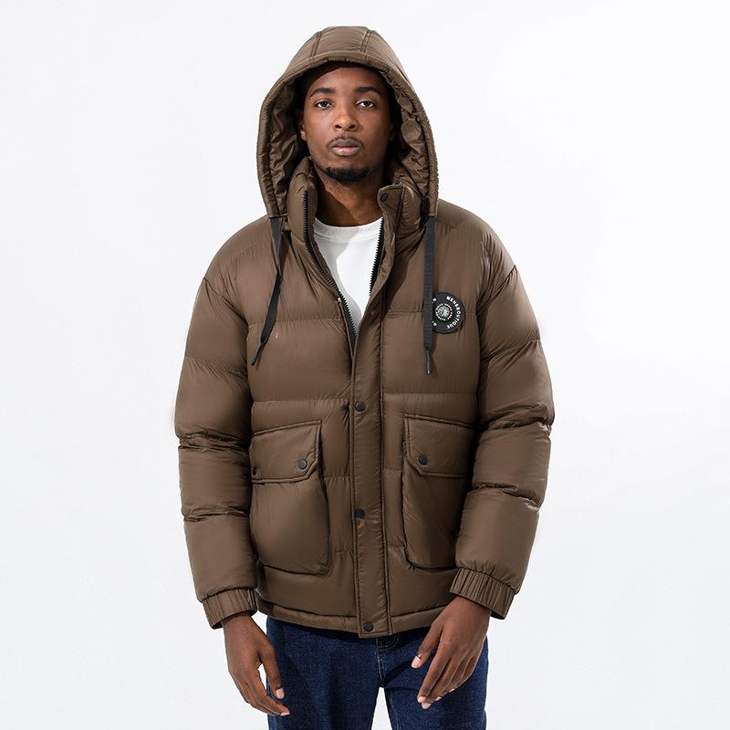 New winter padded clothes men's casual warm padded clothes piled and thickened multi-bag removable hat padded jacket