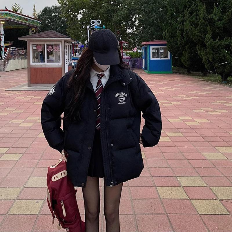 

Осенне-зимняя короткая черная куртка-пуховик, теплая хлопковая куртка, повседневная утягивающая хлопковая куртка, куртка Bread S чёрный