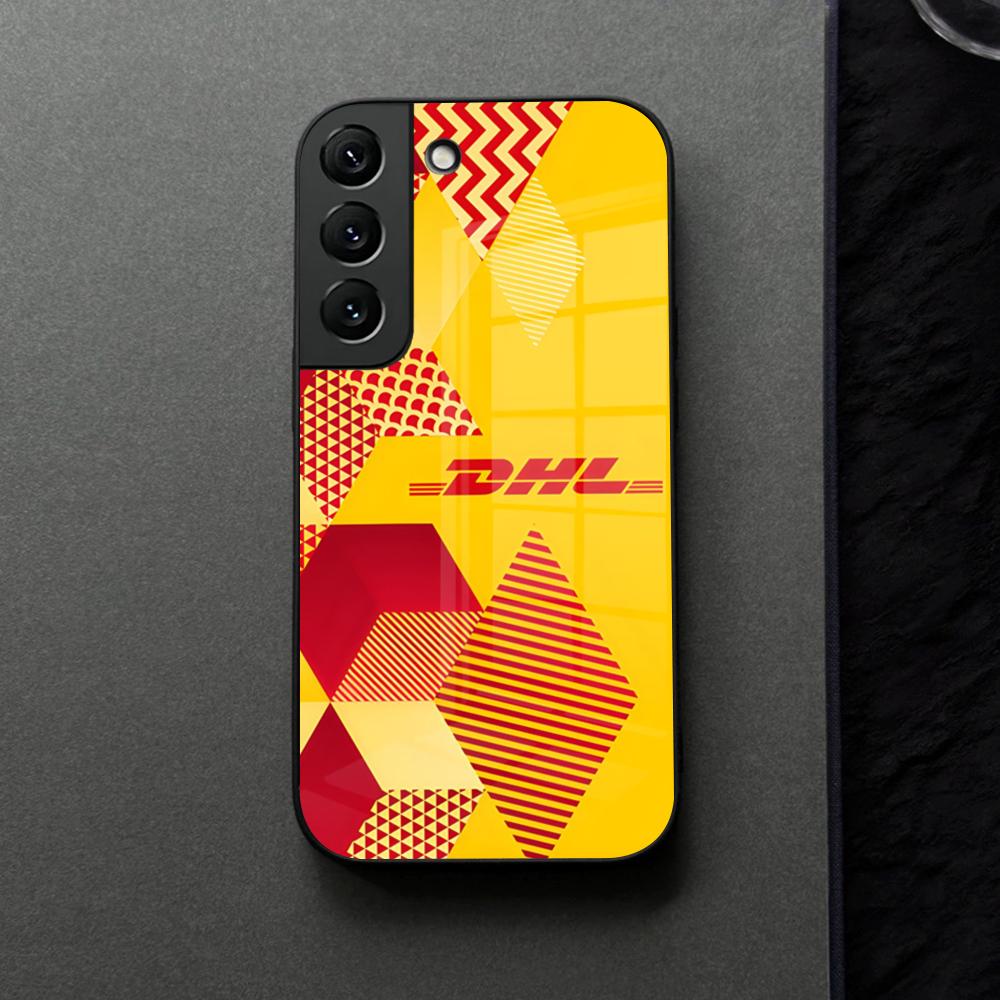 Simple Dhl Express Label Phone Case Glass For Samsung Galaxy S21 S25 S22 S20 S24 S23 Ultra Fe Plus A16 A34 A54 A24 Coque