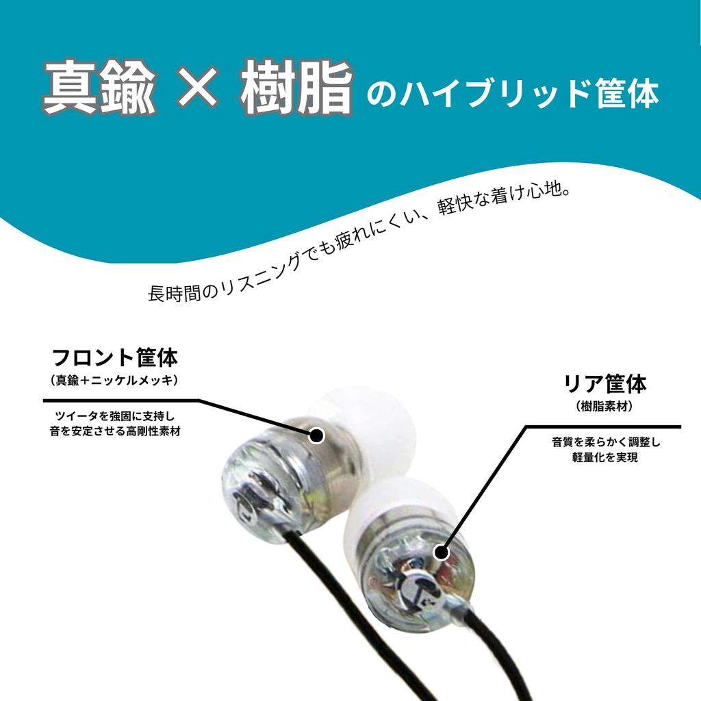 intime 2019 Edition Wired Earphones Hybrid Driver High-Resolution Cord Reel Japan