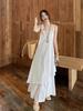 Korean Style Irregular Spaghetti Strap Summer Dress - Women's Loose Slimming Long Design for 2026