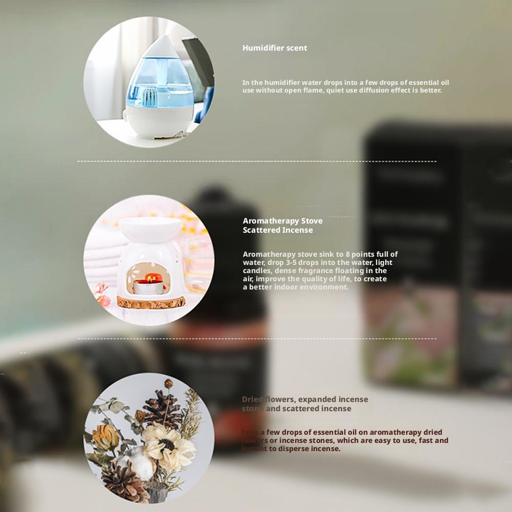 10ml Essential Oil for Aroma Diffuser AirHumidifier Home Water-soluble Lavender Rose Car Air Fresheners Perfume Refill