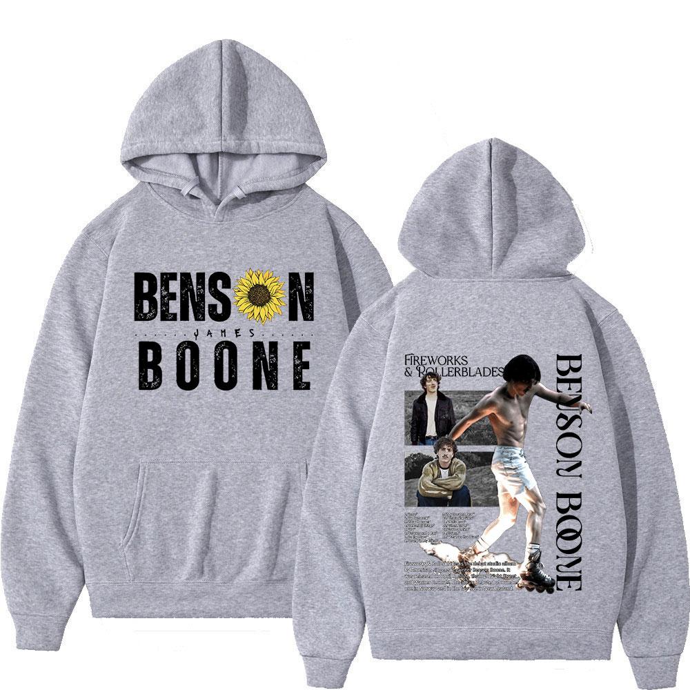 Benson Boone Hoodies Fireworks & Rollerblades 2024 Tour Pullovers Men's Women Fashion Long Sleeve Oversized Sweatshirt Fans Gift