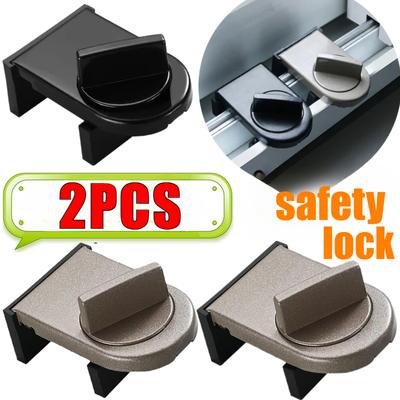 New 2/1PC Alloy Sliding Door Window Safety Lock Adjustable Security Door Locks Anti-theft Protection Lock Home Safety Latches