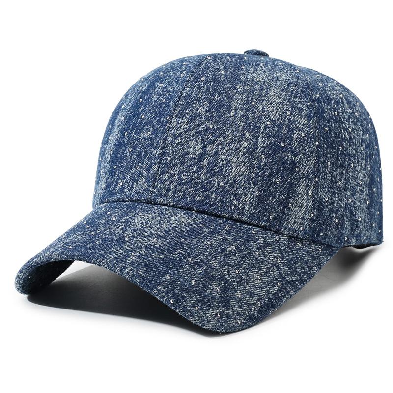 Washed Denim Baseball Cap Men'S Retro Retro Checkerboard Cap Hip Hop Trend Hat