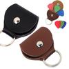 Light Weight Guitar Pick Holder Portable Picks Storage Bag PU Leather Guitar Picks Storage Pouch Keychain Enduring