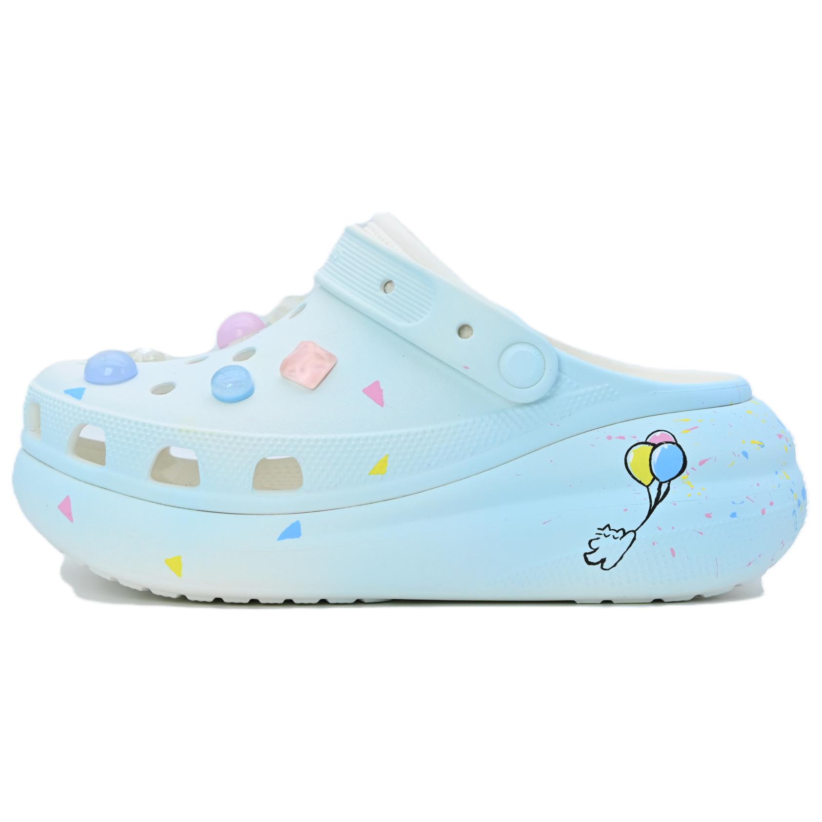 

Crocs Crush Clog Hot Air Balloon Flight Diary EVA Exquisite Cute Personality Hole Shoes Unisex White Blue 46-47 небесно-голубой