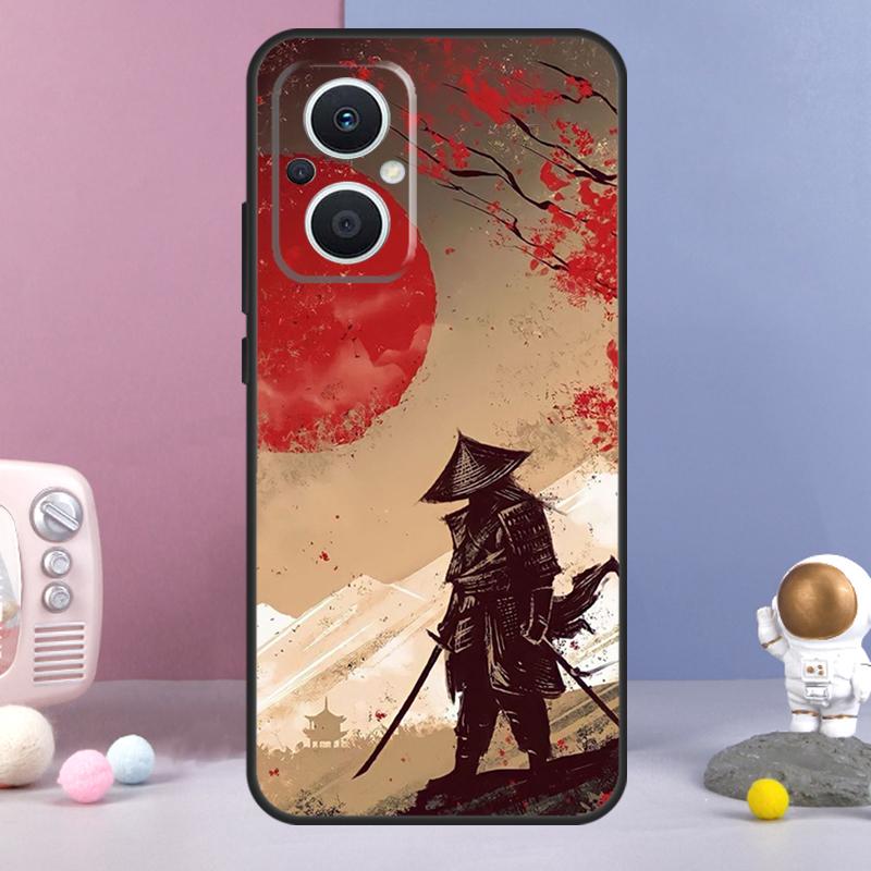 Japan Ninja Samurai Red Sun Funda For OPPO Reno 11 F 12F 13F 14F 10 12 13 14 Pro 7 8 Lite OPPO Find X9 X6 X5 X8 Pro Case