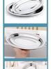 304 Stainless Steel Deep Oval Fish Plate: Thickened Egg-Shaped Dish for Steaming, BBQ & More. Ideal for Home Dining.