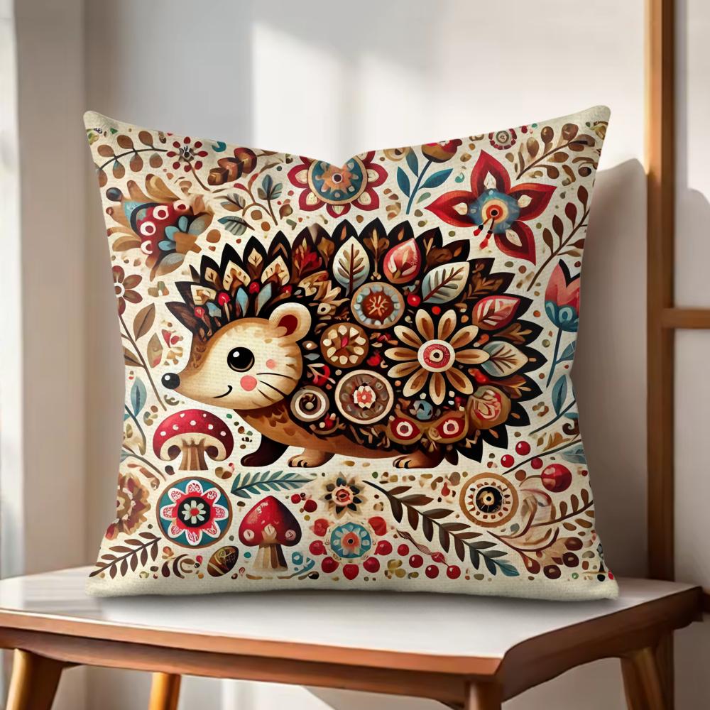 Modern Print Creations Animal Cushion Cover Natural Linen Organic Fabric DoubleSided Printing Couch Pillow Covers Home Decor