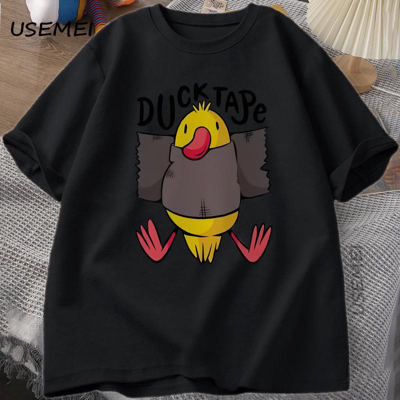 Funny T Shirt Duck Tape Print Cotton Tee Men Casual Tshirts Graphic Tees Top Summer Short Sleeve Harajuku Streetwear