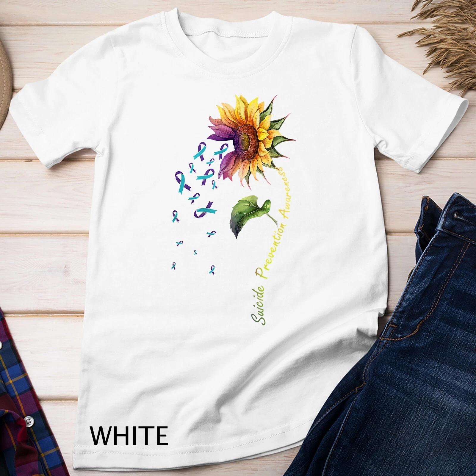 Suicide Prevention Awareness Sunflower Unisex T-shirt 2XL