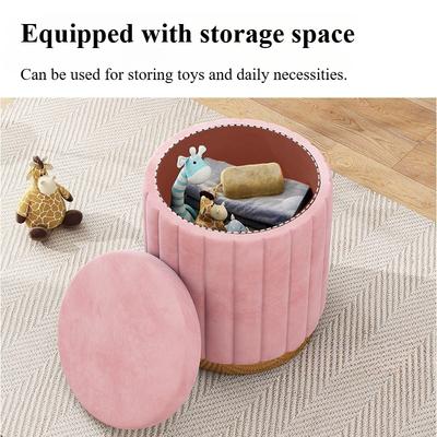 Fashion Storage Stool, Shoe Changing Stool, Makeup Stool, Bedroom Dressing Table Round Stool, New Round Stool with Storage Space