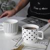 European Simple Style Wave Point Stripe Line Pattern Funny Lovely Coffee Mugs Ceramic Home Office Afternoon Milk Water Tea Cup