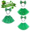 Stpatricks Day Lucky Green Clover Adult Sequin Yarn Short Skirt Hoop Festival