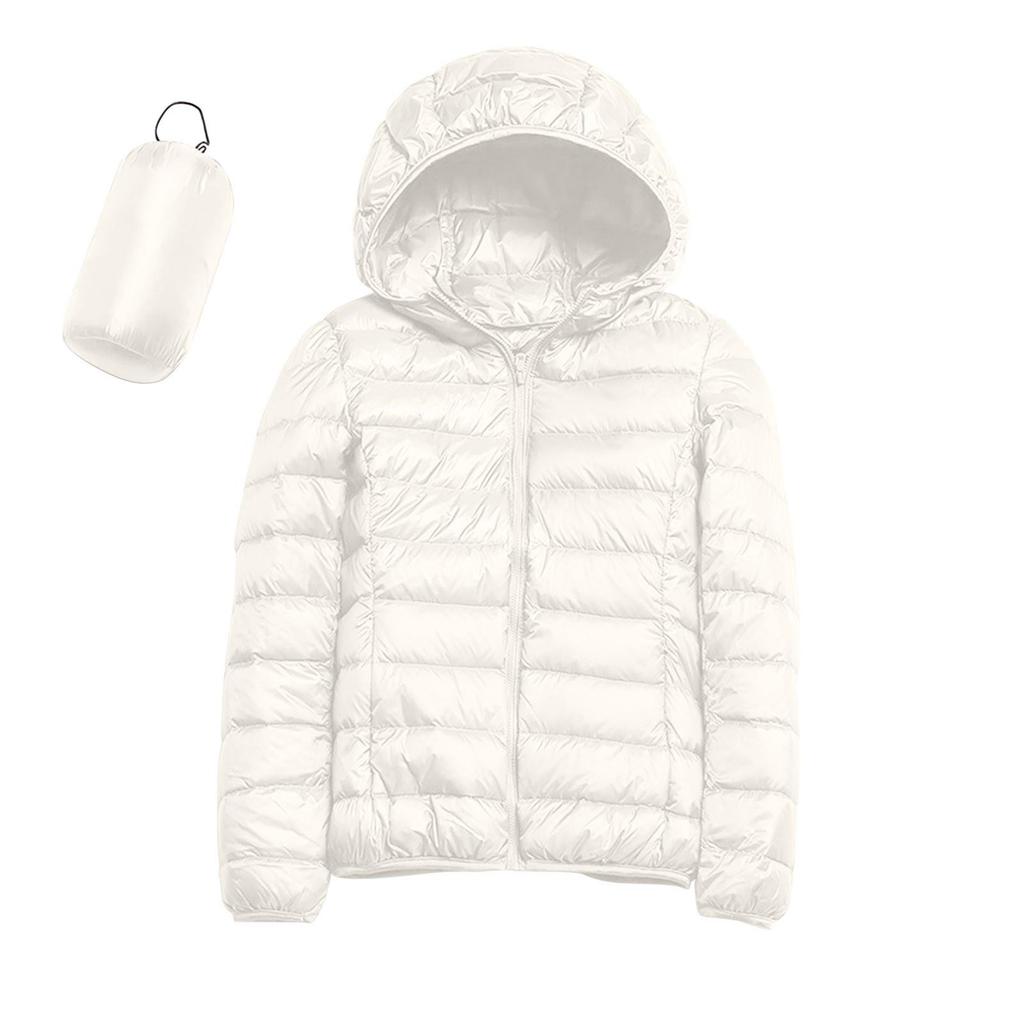 Ultra-light Plus Size Thin Down Jacket Women Autumn Winter Slim Short Hooded Warm White Duck Down Coat Women Outerwear