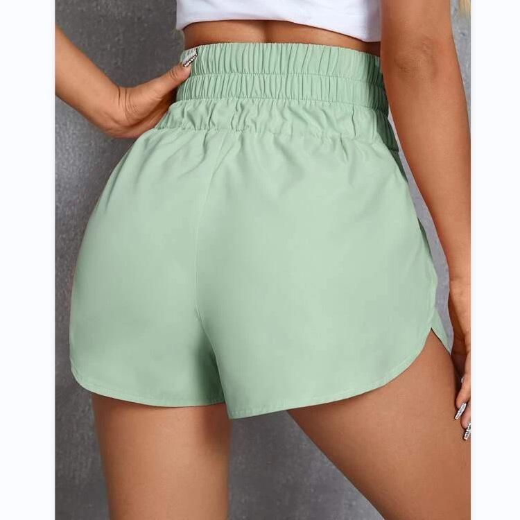 Women High Waist Elastic Sports Shorts 2022 Spring Summer