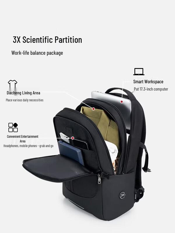 OIWAS Men s 17.3-inch Laptop Commuter Travel Backpack