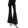Women's Plus Size High Waist Polka Dot Flare Pants - Summer Slimming Long-Length