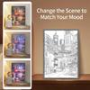 USB Dimming Romantic Home Anime LED Beautiful City Night View Light Painting Lamp HD Picture Narrow Bezel Home Decor Lighting